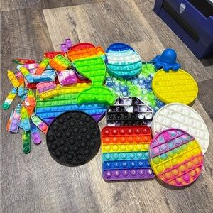 Colorful Rainbow Pop-It Fidget Toy Bundle
